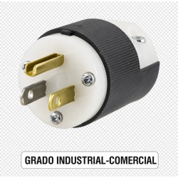 HUBBELL HUB-HBL-5266-C Clavija Entrada Recta/ 15A 125V/ 2 Polos 3 Hilos/ Nema 5-15P/ Grado Industrial- Comercial.