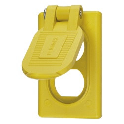 HUBBELL HUB-HBL-52C-M22 Tapa Resistente a Intemperie para Contacto Duplex/ Color Amarillo/ Grado Marino.