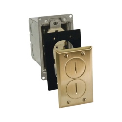 HUBBELL HUB-RF6500-BR Kit de Caja de Piso con Receptaculo de 15A 125V/ Acabado Laton.