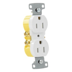 HUBBELL HUB-RR15W Contacto Duplex 15A 125V/ 2 Polos 3 Hilos/ Nema 5-15R/ Color Blanco. - Img 3