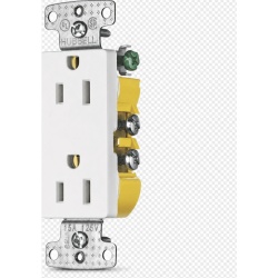 HUBBELL HUB-RRD15W Contacto Duplex Decorador 15A 125V 2 Polos 3 Hilos Color Blanco (Nema5-15R).