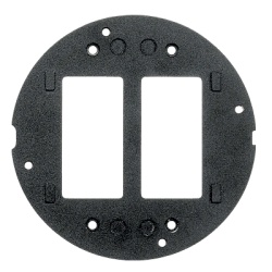 HUBBELL HUB-S1SP Sub-Placa / Doble Apertura Decorador / Aluminio Fundido / Acabado Negro en Polvo / 136.1 x 136.1 x 58.7 mm /Aplicaciones Multi-Servicio de Gran Capacidad / Instalacion Empotrada.