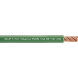 INDIANA SLY-287-GRN/100 Cable Electrico de Cobre Recubierto THW-LS Calibre 4 AWG 19 Hilos Color Verde (100 metros) - Img 3