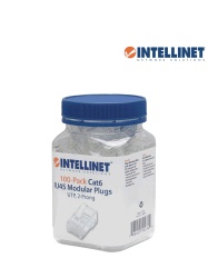 INTELLINET ITL1610012 INTELLINET 502344 PLUG RJ45 CAT6 MULTIFILAR UTP BOTE 100 PZAS ORO 15-MICRAS UTP 2 puntas para cable multifilar 100 plugs en bote