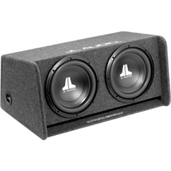 JL AUDIO 10-03055-00 Subwoofer W0v3 dual de 12 pulgadas / Car Audio / 300 W RMS o 600 W RMS / Impedancia 2 Ω o 4 Ω / Carcasa con Puertos de Ranura / Cono de Polipropileno Relleno de Minerales / Terminal con Botones