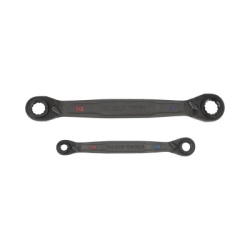 KLEIN TOOLS 68216 Juego de 2 llaves Estriadas de Matraca 4 en 1 con 8 Medidas Inglesas 1/2-5/8" 3/4-9/16" 1/4-3/8" 7/16-5/16"