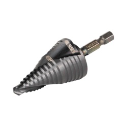 KLEIN TOOLS QRST11 Broca Escalonada 12 en 1 de Liberacion Rapida Acanaladura en Espiral produce Agujeros de 2-3 cm e Intermedios. 10x mas Durable