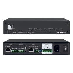 KRAMER PA-120NET Amplificador de Potencia | 120W | Dante | DSP Integrado | Hi-Z 70V-100V | Lo-Z 4?-8? | RS-232 | Control IP