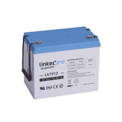 LINKEDPRO BY EPCOM LK7512 Bateria de respaldo 12 V | 75 Ah | AGM | Especial para equipo electronico | UPS | Sistemas de Emergencia | Aplicaciones Fotovoltaicas | Terminales T3