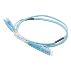 LINKEDPRO BY EPCOM LP-FOM3-LCLC-R01 Jumper de Fibra Optica Multimodo OM3 50/125 LC-LC OFNR (Riser) 2.0 mm Duplex Aqua 1 Metro (3.28 Pies)