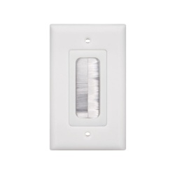 LINKEDPRO BY EPCOM LP-FP-BRUSH Placa de Pared Pasa Cable Tipo Cepillo de 1 Puerto con Cerdas Antipolvo Color Blanco