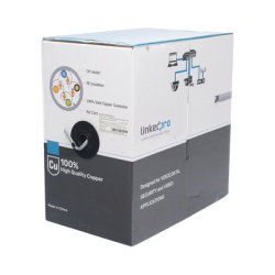 LINKEDPRO BY EPCOM PRO-CAT-5E-V2 Bobina de Cable de 305 Metros (1000 Pies) Cat5e Alto Desempeno de Color Gris UL para Aplicaciones en Video Vigilancia Redes de Datos. Uso Interior