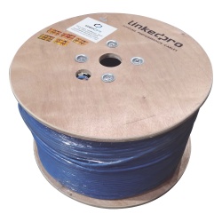 LINKEDPRO BY EPCOM PRO-CAT-6-PLUS/1000M Bobina de 1000 Metros (3280.84 Pies) Cable Cat6+ Calibre 23 Alto Desempeno ETL UL Color Azul Super Flexible de 1000 Metros (3280.84 Pies) para Aplicaciones de C