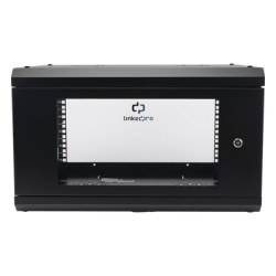 LINKEDPRO SR1906LH3GA Gabinete de Pared con Puerta de Cristal Templado 455mm de Profundidad 6U Rack de 19 Acero Reforzado