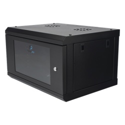 LINKEDPRO SR1906LH3GA Gabinete de Pared con Puerta de Cristal Templado 455mm de Profundidad 6U Rack de 19 Acero Reforzado