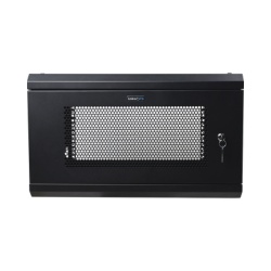 LINKEDPRO SR1906LH3P Gabinete de Pared de 6U con Puerta Perforada 455 mm de Profundidad Total Rack de 19 Acero Reforzado Color Negro