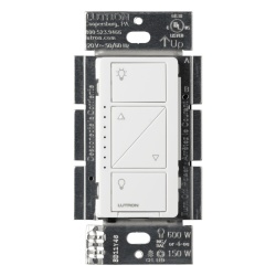 LUTRON CASETA WIRELESS PD6WCLWH Atenuador de pared Caseta Wireless de 120 V para 150 W LED/CFL o 600 W incandescente/halogeno sin cable neutro compatible con controles Pico y sensores inalambricos