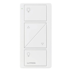LUTRON ELECTRONICS PJ22BRLGWHL01 Control Pico inalambrico de 2 botones con subir/bajar para iluminacion blanco brillante compatible con Caseta RadioRA 2 y HomeWorks QS