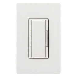 LUTRON ELECTRONICS RRD2ANFWH Control de pared para velocidad de ventilador de techo 4 velocidades silenciosas mas apagado 120 V y 2 A inalambrico Clear Connect para sistema RadioRA 2
