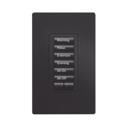 LUTRON ELECTRONICS RRDW6BRLMN Teclado de pared seeTouch de 6 botones con subir/bajar retroiluminado y con grabado personalizable para sistema RadioRA 2 color Midnight