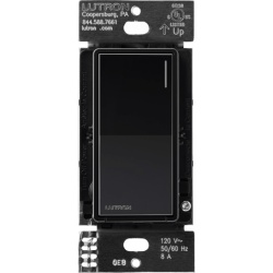 LUTRON ELECTRONICS RRST8ANSBL (RadioRa3) Apagador On/Off sunnata color negro brilloso 8A de iluminacion 5.8A Motor