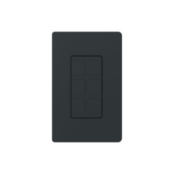 LUTRON ELECTRONICS SC6PFMN Placa de 6 puertos color negro night.