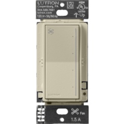 LUTRON RADIORA 3 RRSTANFCY Control de ventilador de techo táctil de 4 velocidades para un ventilador tipo paleta AC, con barra luminosa, sistema RadioRA 3