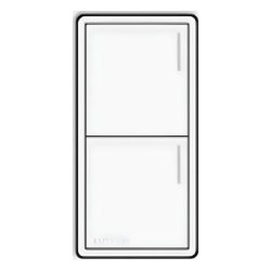 LUTRON RADIORA 3 RRSTHN2BWH Botonera hibrida Sunnata RF de 2 botones con dimmer integrado acabado blanco para RadioRA 3