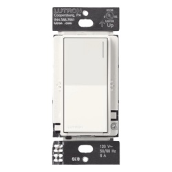 LUTRON RADIORA 3 RRSTRSSW Apagador auxiliar Sunnata de pared para control de 3 vias o escalera 120 V companero cableado del apagador principal del sistema RadioRA 3 color blanco mate (Snow)