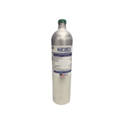 MACURCO - AERIONICS 70290005501 Mezcla cuadruple PM400: 58 L 100 ppm (CO) 25 ppm (H2S) 50% LEL (CH4) 18% Vol. (O2) gases