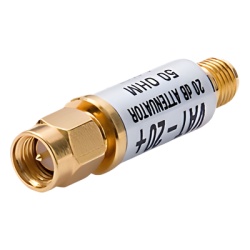 MINI CIRCUITS VAT-20 Atenuador en Linea de 20 dB 0.5 Watt Conectores SMA Macho-Hembra CD-6 GHz.