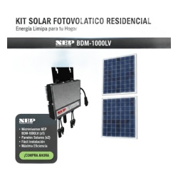 NEP BDM1000LVKIT Kit Solar Interconexion / 1kW 127Vca / Microinversores HOYMILES / Montaje Incluido