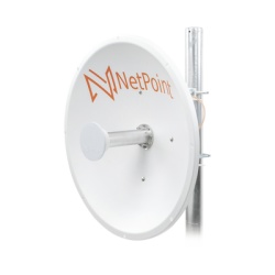 NetPoint NP1GEN2 Antena Direccional de alto rendimiento / diametro de 60 cm / 4.9-6.4 GHz / Ganancia 30 dBi / SLANT de 45 Â° y 90 Â° / Ideal para 30 km / Conector N-Hembra / Montaje y jumpers incluido
