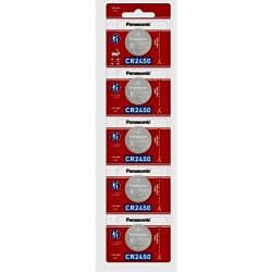PANASONIC CR2450PL/5B Bateria de Litio tipo Moneda 3V / CR2450/ Tira c/5pz (No recargable)