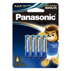 PANASONIC LR03EGL/4B Bateria Alcalina AAA 1.5V EVOLTA / No recargable / Paquete de 4 Baterias