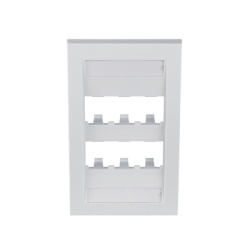 PANDUIT CFPE6WHY Placa de Pared Vertical Ejecutiva Salida Para 6 Puertos Mini-Com Con Espacios Para Etiquetas Color Blanco