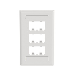 PANDUIT CFPL6WHY Placa de Pared Vertical Clasica Salida Para 6 Puertos Mini-Com Con Espacios Para Etiquetas Color Blanco
