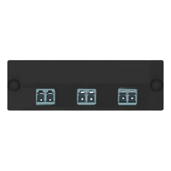 PANDUIT FAP3WAQDLCZ Placa Acopladora de Fibra Optica FAP Con 3 Conectores LC Duplex (6 Fibras) Para Fibra Multimodo OM3/OM4 Color Aqua