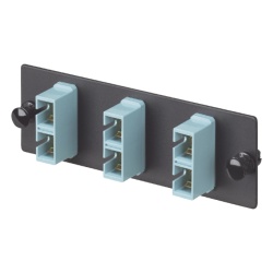 PANDUIT FAP3WAQDSCZ Placa Acopladora de Fibra Optica FAP Con 3 Conectores SC Duplex (6 Fibras) Para Fibra Multimodo OM3/OM4 Color Aqua