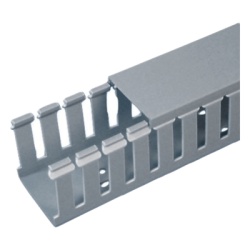 PANDUIT FC3X3LG2 Canaleta Ranurada de PVC con Tapa Tipo F 82.6 mm de Ancho 79.2 mm de Alto y 2 m de Largo Color Gris