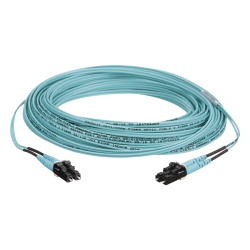 PANDUIT FX2ERLNLNSNM015 Jumper de Fibra Optica Multimodo 50/125 OM3 LC-LC Duplex OFNR (Riser) Color Aqua 15 Metros (49.21 Pies)