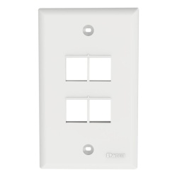 PANDUIT NK4FNWH Placa de Pared Vertical Salida Para 4 Puertos Keystone Color Blanco