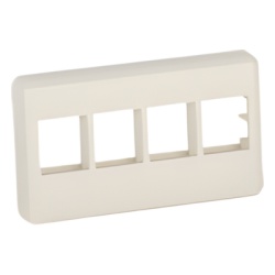 PANDUIT NK4MFIW Placa de Pared Para Mueble Modular Salida Para 4 Puertos Keystone Color Blanco Mate