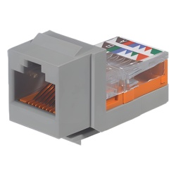PANDUIT NK5E88MIGY Conector Jack Estilo Leadframe Tipo Keystone Categoria 5e de 8 posiciones y 8 cables Color Gris