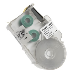 PANDUIT T100X000VPC-BK Casete de Etiquetas de Vinilo de Cinta Continua Color Negro Sobre Blanco Uso Interior/Exterior 25.4 mm de Ancho x 7.6 Metros de Largo (24.93 Pies)