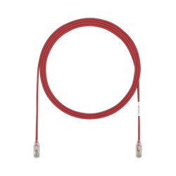 PANDUIT UTP28SP1RD Cable de Parcheo TX6 UTP Cat6 Diametro Reducido (28AWG) Color Rojo 0.3 Metros (1 Pie)