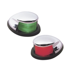 PERKO 0228-DP0-CHR Set de Luces Laterales de Montaje Horizontal con Carcasa Cromada para Embarcaciones a Motor de Menos de 20 Metros