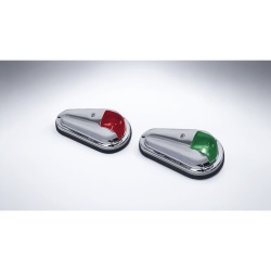 PERKO 0955-DP0-STS Luz de Navegacion Bicolor Acero Inoxidable Pulido Base Polimero Negro Lentes Rojo y Verde 1 Milla Nautica 12V 10W Contactos Banados en Oro Para Embarcaciones hasta 12m Vendido en Pa