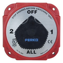PERKO 8603DP Switch Selector de Bateria y Alternador de Servicio Pesado para Sistemas Electricos Marinos