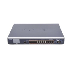 PLANET GS-6320-24UP2T2XV Switch Administrable L3 24 puertos Gigabit PoE 802.3bt 2 puertos 10G SFP+ Pantalla Tactil Fuente Redundante (600W)